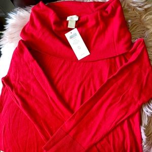 CHICOS RED TURTLENECK SWEATER